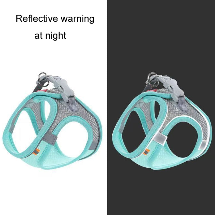 Undershirt Style Pet Chest Harness Summer Breathable Reflective Dog Leash, Style: Blue+2m Round Rope