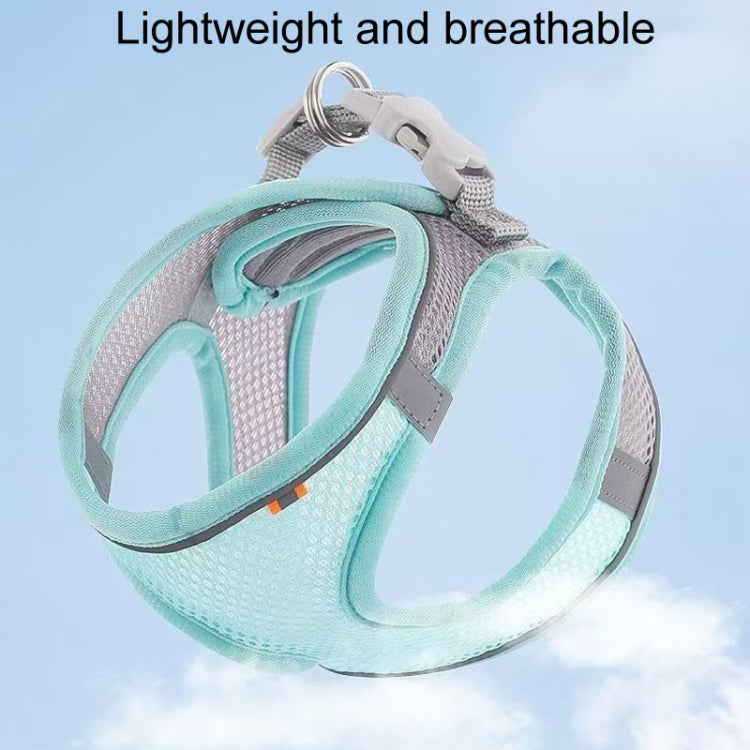 Undershirt Style Pet Chest Harness Summer Breathable Reflective Dog Leash, Style: Blue+2m Round Rope