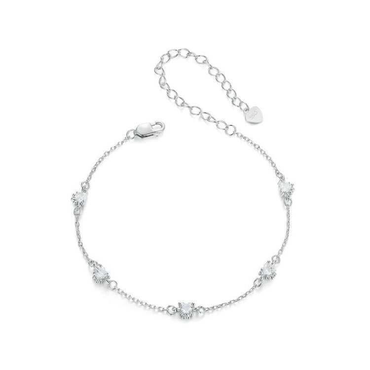 S925 Sterling Silver Platinum Plated Cute Dog Paw Bracelet - SCB271