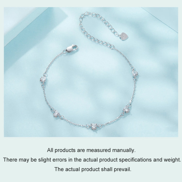S925 Sterling Silver Platinum Plated Cute Dog Paw Bracelet - SCB271