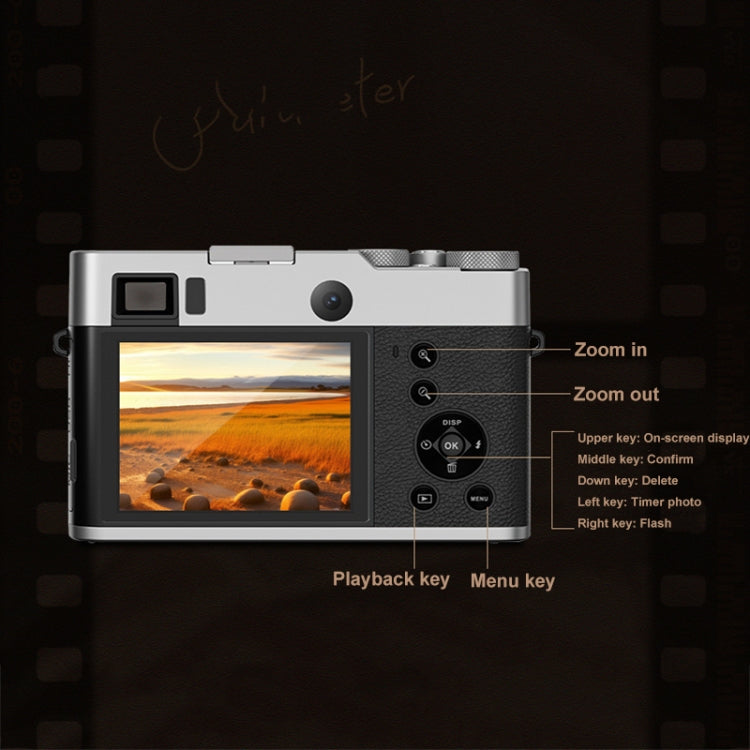 DC203 5K/30FPS 2.8-Inch Screen 16X Front And Rear Dual-Camera HD Digital Camera