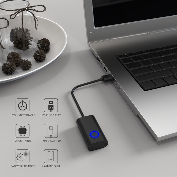 Virtual Mouse Prevents Computer Hibernation Fully Automatic Mouse Movement Paths - Long Strip Black