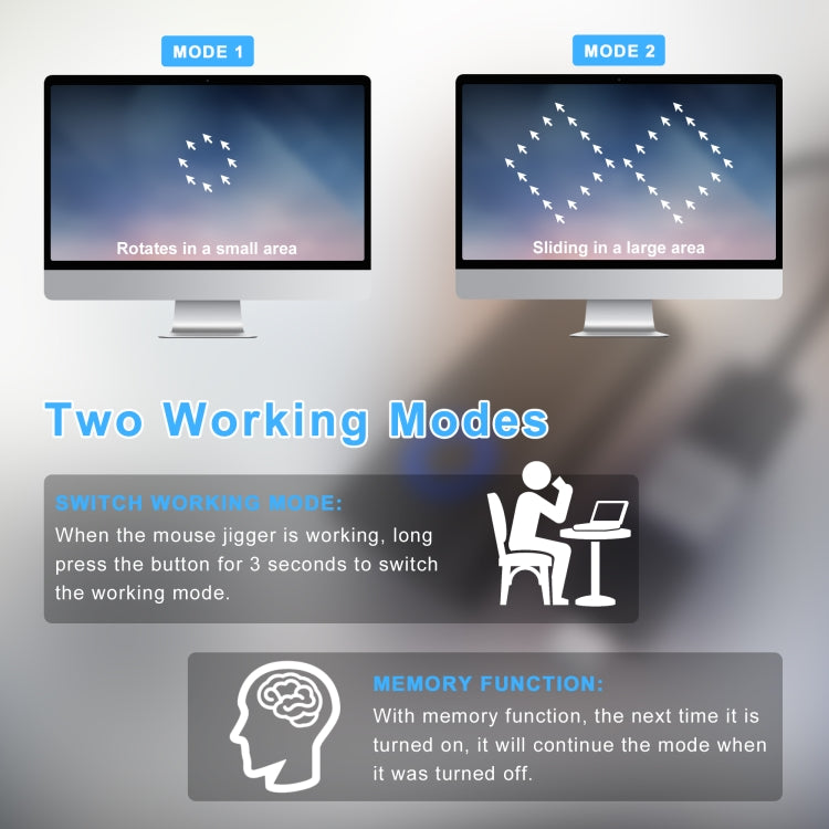 Virtual Mouse Prevents Computer Hibernation Fully Automatic Mouse Movement Paths - Long Strip Black
