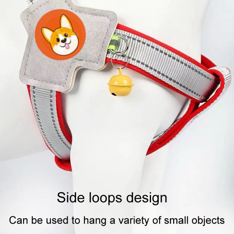 Saddle Style Pet Chest Harness Breathable Reflective Dog Leash, Style: Single Red