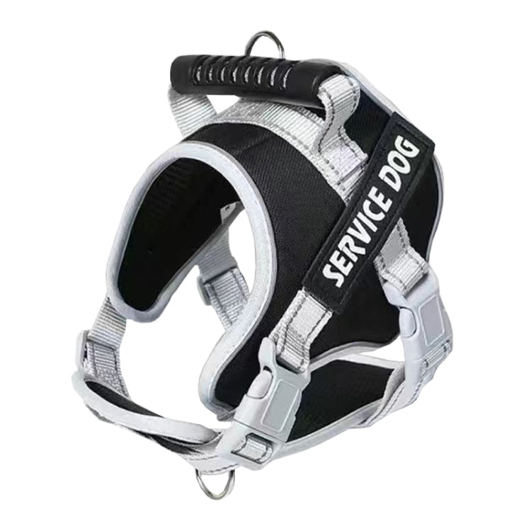 Large Dog Explosion Proof Punch Chest Harness Dog Travelling Leash, Style: Single Black