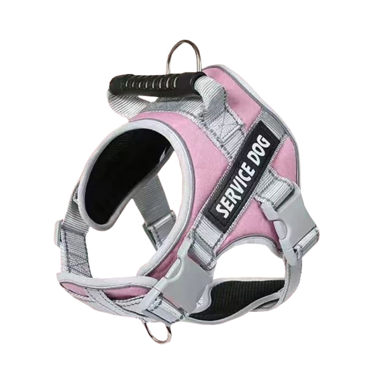 Large Dog Explosion Proof Punch Chest Harness Dog Travelling Leash, Style: Single Pink