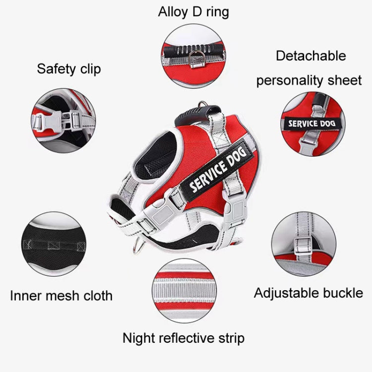 Large Dog Explosion Proof Punch Chest Harness Dog Travelling Leash, Style: Single Red