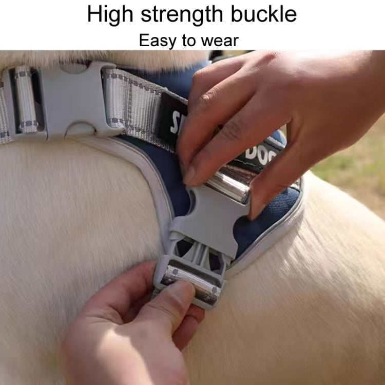Large Dog Explosion Proof Punch Chest Harness Dog Travelling Leash, Style: Single Red
