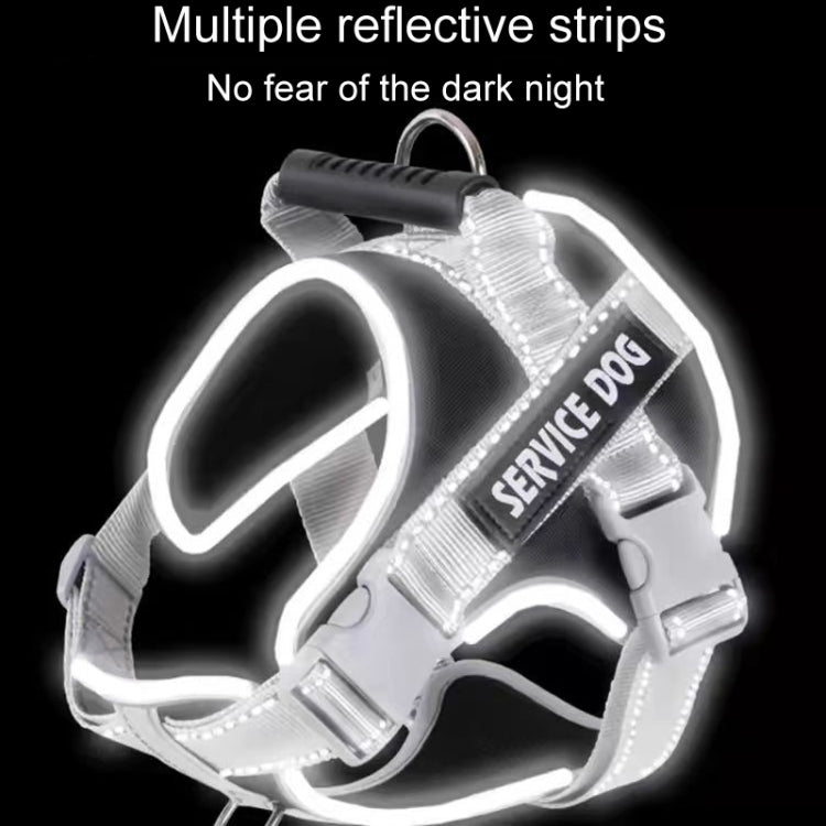 Large Dog Explosion Proof Punch Chest Harness Dog Travelling Leash, Style: Black+1.5m Round Rope