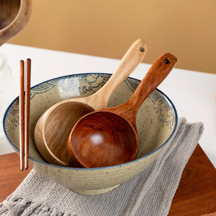 Household Wooden Long Handle Large Soup Spoon Eating Noodle Spoon Water Scoop, Material: Acacia