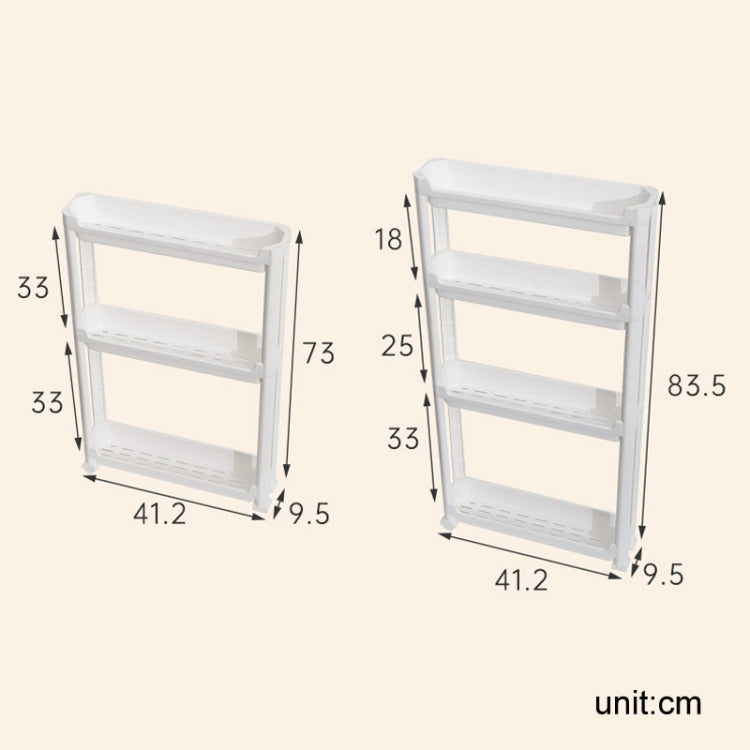 3 Layers Bathroom Door Narrow Shelf Toilet Crack Floor Trolley Organiser