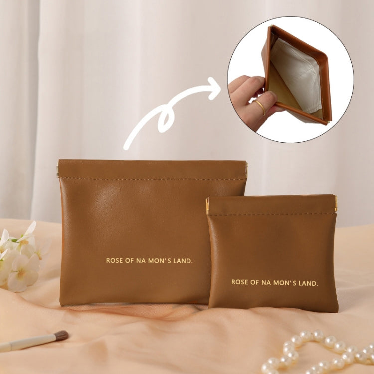 2pcs /Set PU Data Cable Earphone Storage Bag Mini Portable Lipstick Pouch Coin Purse, Size: Large+Small