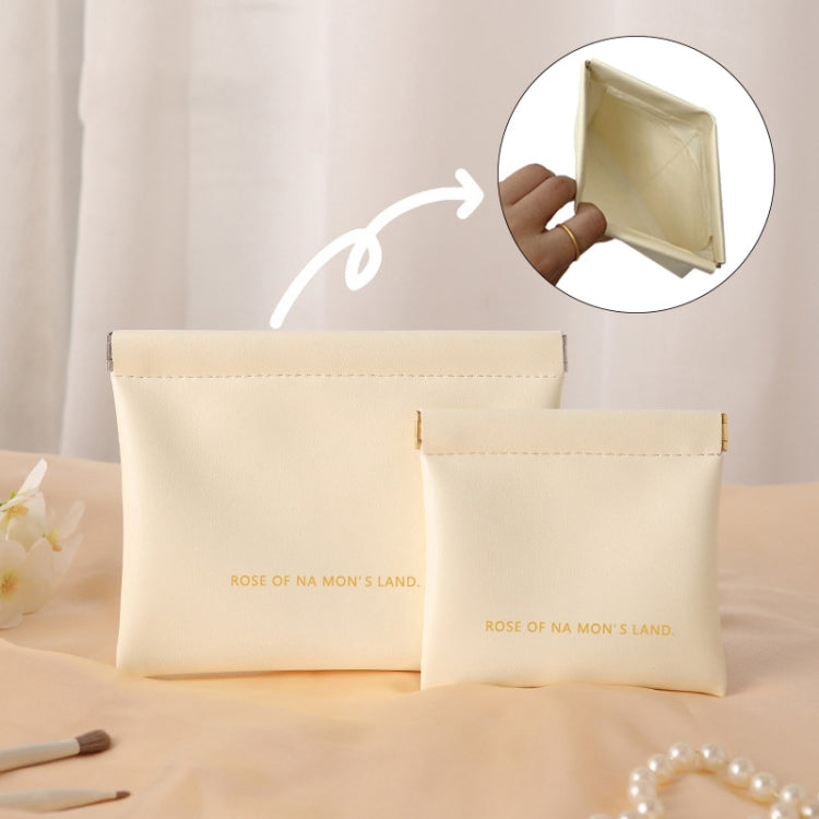 2pcs /Set PU Data Cable Earphone Storage Bag Mini Portable Lipstick Pouch Coin Purse, Size: Large+Small