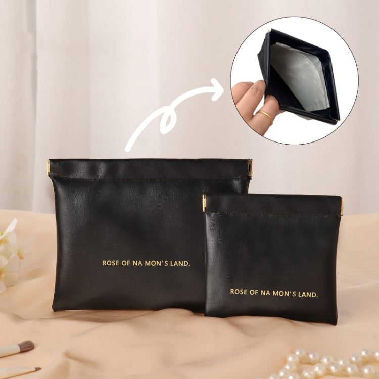 2pcs /Set PU Data Cable Earphone Storage Bag Mini Portable Lipstick Pouch Coin Purse, Size: Large+Small