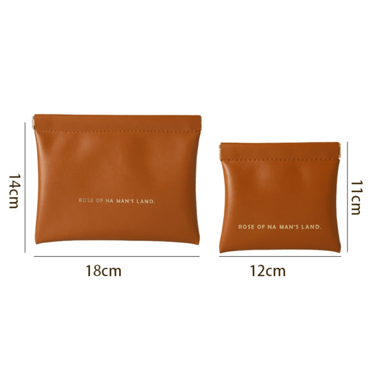 2pcs /Set PU Data Cable Earphone Storage Bag Mini Portable Lipstick Pouch Coin Purse, Size: Large+Small