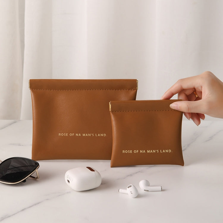 2pcs /Set PU Data Cable Earphone Storage Bag Mini Portable Lipstick Pouch Coin Purse, Size: Large+Small