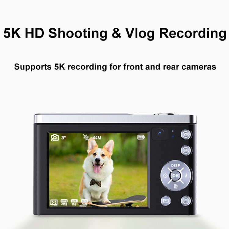 DC305X 5K/30FPS 2.8-Inch HD Shooting 5X Optical Zoom Anti-Shake Digital Camera, Color: Black UK Plug