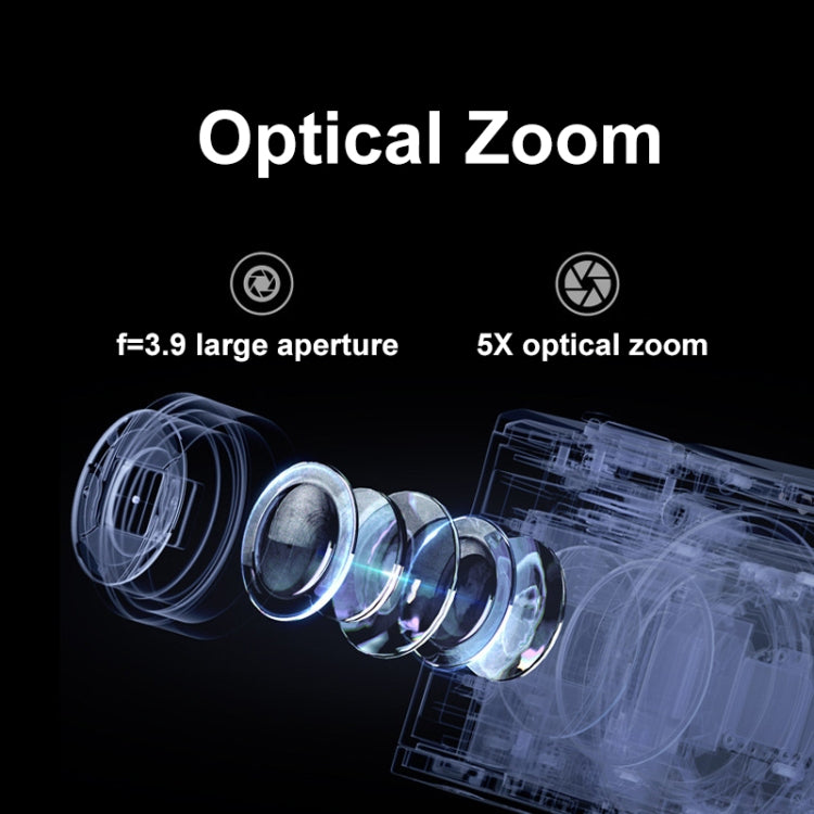 DC305X 5K/30FPS 2.8-Inch HD Shooting 5X Optical Zoom Anti-Shake Digital Camera, Color: Black UK Plug