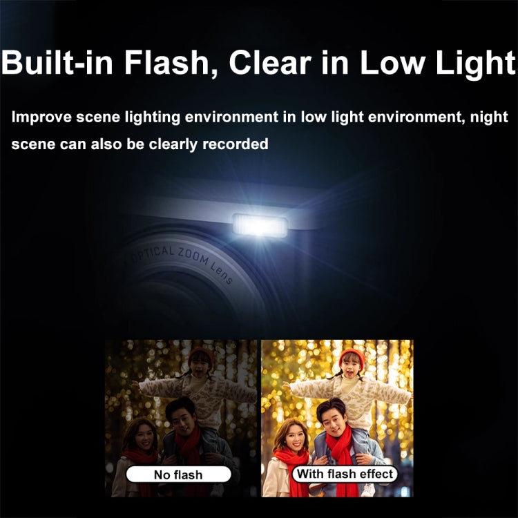 DC305X 5K/30FPS 2.8-Inch HD Shooting 5X Optical Zoom Anti-Shake Digital Camera, Color: Black UK Plug
