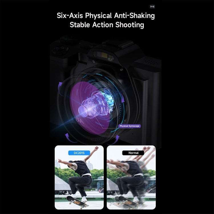 DC-201S 5K/30FPS 3.5-Inch 16X Six-Axis Anti-Shake HD Digital Camera With UV Lens