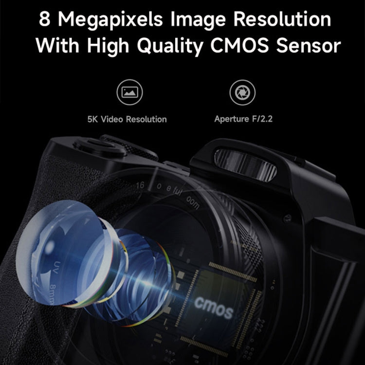 DC-201S 5K/30FPS 3.5-Inch 16X Six-Axis Anti-Shake HD Digital Camera With UV Lens