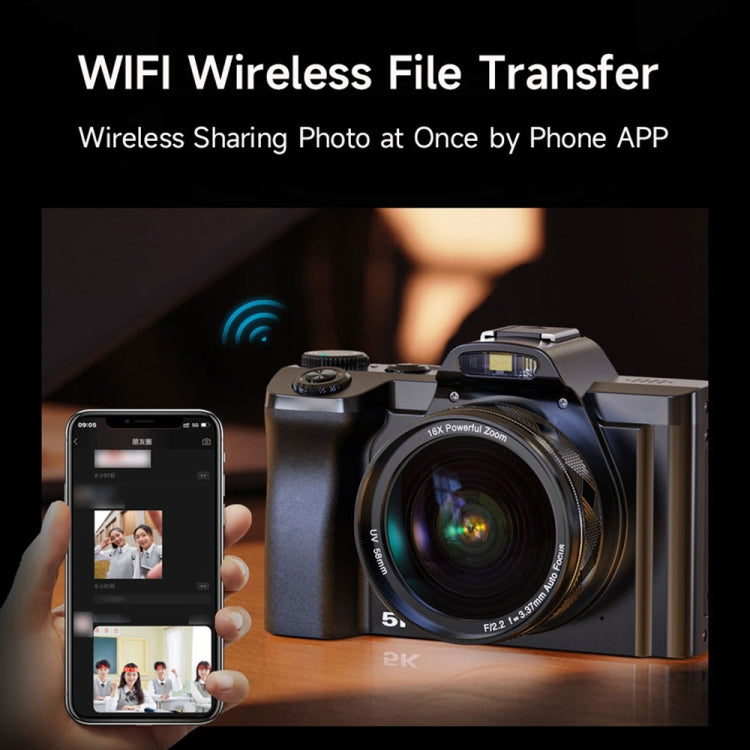 DC-201S 5K/30FPS 3.5-Inch 16X Six-Axis Anti-Shake HD Digital Camera With UV Lens