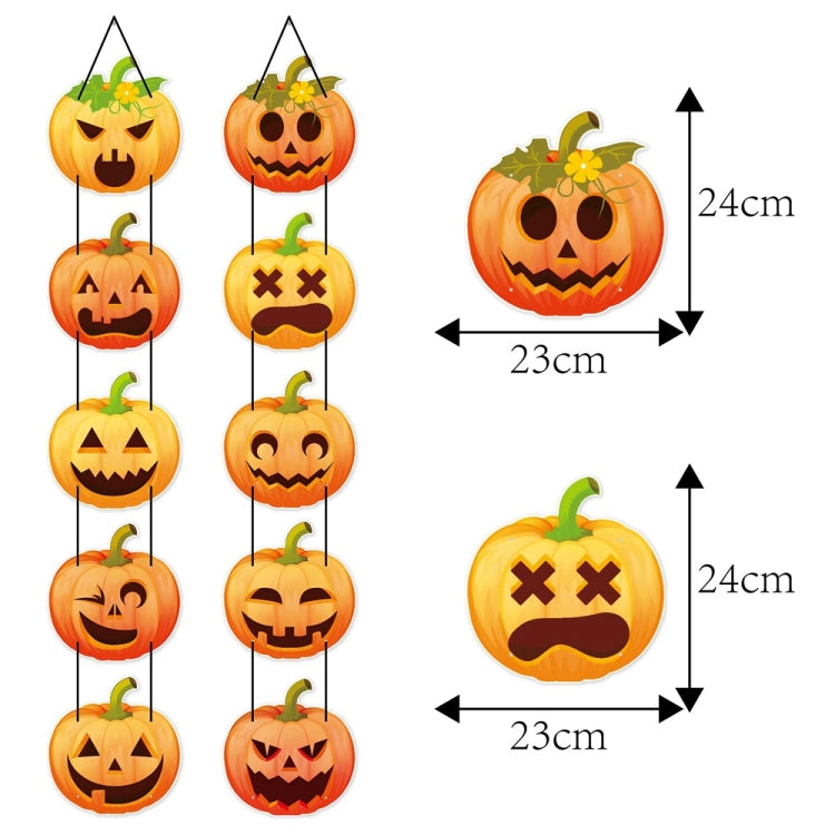 1pair Halloween Party Door Pumpkin Hanging Decoration Door Decoration Supplies - L-00329