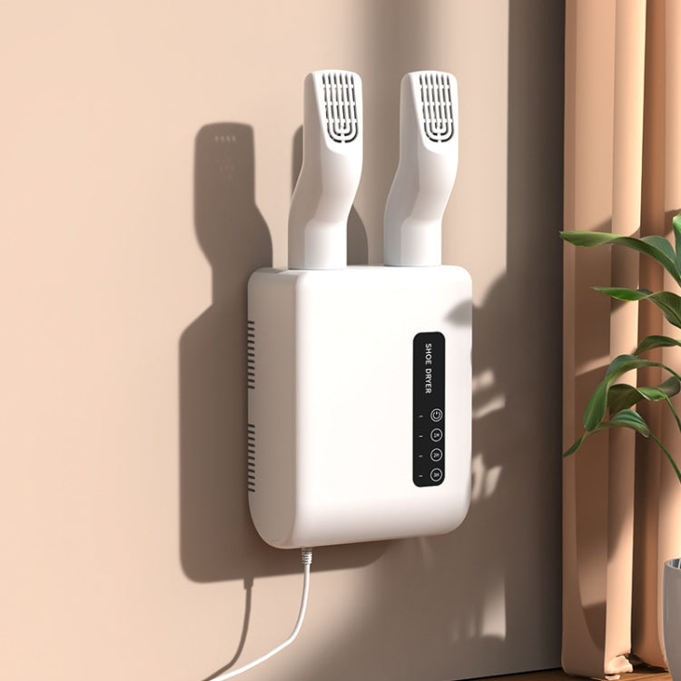 140W Boot Dryer Wall Mounted Shoes Warmer Heater, 3 Gear Timing, 360 Degree Rotating Air Outlet EU Plug