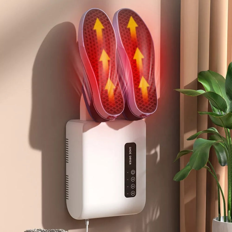 140W Boot Dryer Wall Mounted Shoes Warmer Heater, 3 Gear Timing, 360 Degree Rotating Air Outlet UK Plug