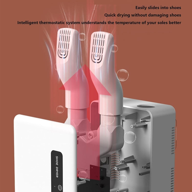 140W Boot Dryer Wall Mounted Shoes Warmer Heater, 3 Gear Timing, 360 Degree Rotating Air Outlet EU Plug