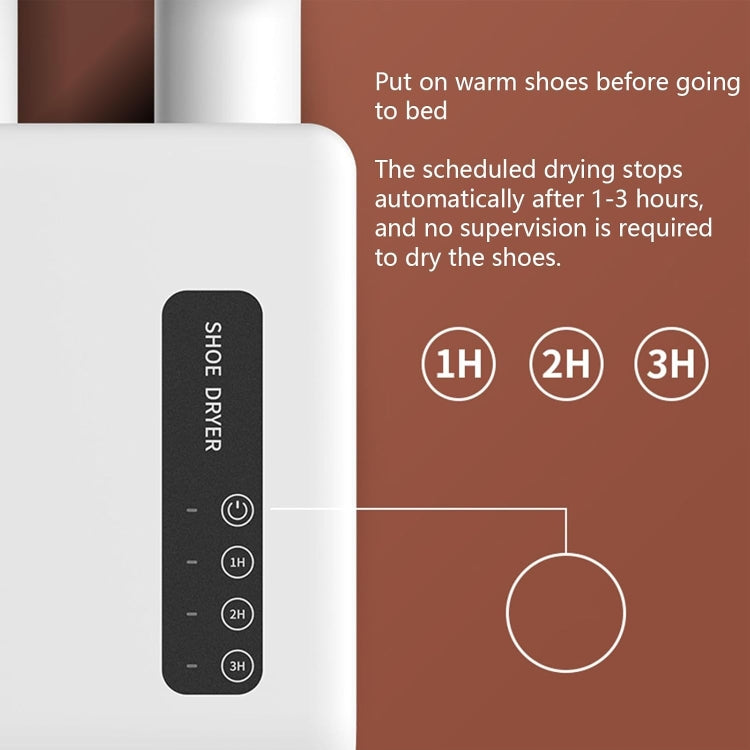 140W Boot Dryer Wall Mounted Shoes Warmer Heater, 3 Gear Timing, 360 Degree Rotating Air Outlet UK Plug
