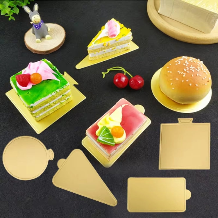 100pcs /Set 84x90mm Square Golden Paper Plates Dessert Board Base Mousse Mat Cake Cardboard Pastries Display Tray