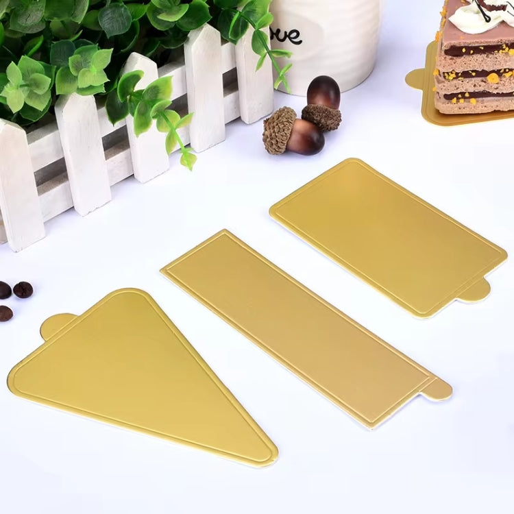 100pcs /Set 118x78mm Triangle Golden Paper Plates Dessert Board Base Mousse Mat Cake Cardboard Pastries Display Tray