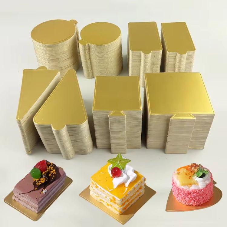 50pcs /Set 100mm Square Golden Paper Plates Dessert Board Base Mousse Mat Cake Cardboard Pastries Display Tray