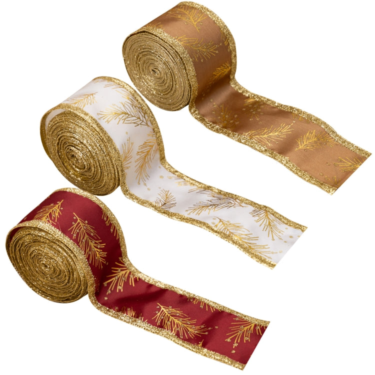 5m x 5cm Multifunctional Christmas Decorative Ribbon Gift Box Packaging Ribbon with Wire