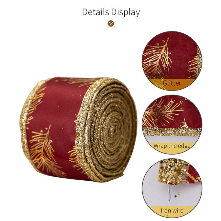 5m x 5cm Multifunctional Christmas Decorative Ribbon Gift Box Packaging Ribbon with Wire