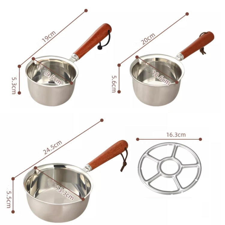500ml 316 Stainless Steel Mini Hot Milk Oil Pot Butter Warmer Skillet Egg Frying Pan