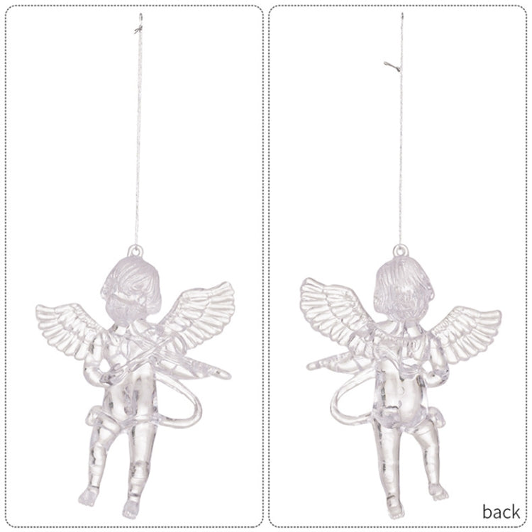 4pcs /Pack Acrylic Angel Christmas Tree Ornaments Christmas Decorations Pendants - Transparent