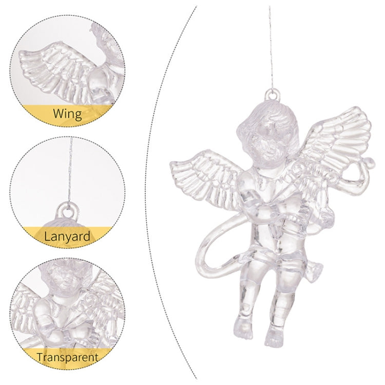 4pcs /Pack Acrylic Angel Christmas Tree Ornaments Christmas Decorations Pendants - Transparent