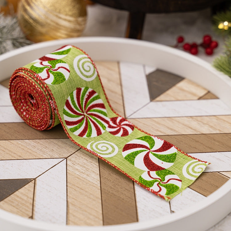 DIY Bow Christmas Decorations Colorful Printed Gift Wrapping Ribbon