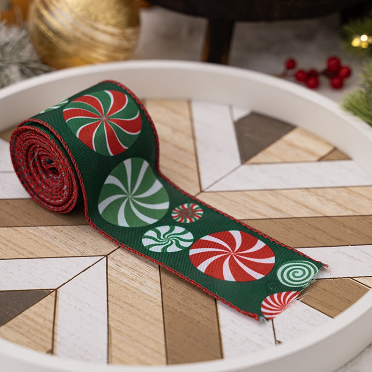 DIY Bow Christmas Decorations Colorful Printed Gift Wrapping Ribbon