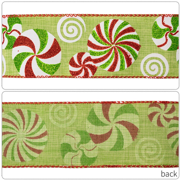 DIY Bow Christmas Decorations Colorful Printed Gift Wrapping Ribbon