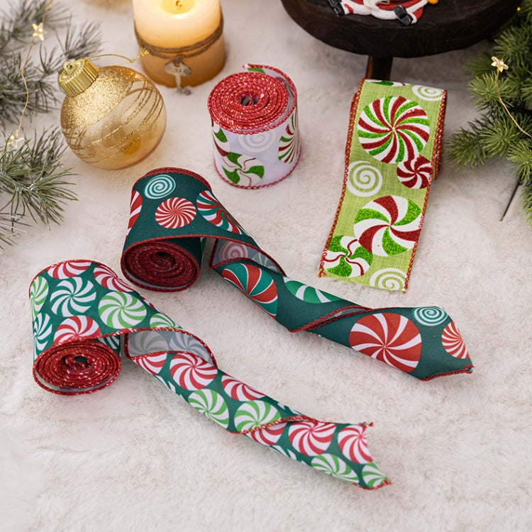 DIY Bow Christmas Decorations Colorful Printed Gift Wrapping Ribbon