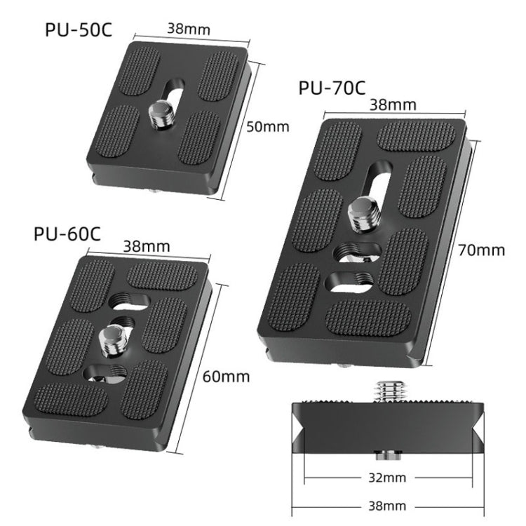 BEXIN PU-70D For Arca Type SLR Camera PU Quick Release Plate Aluminum Alloy CNC Ball Head Quick Release Plate