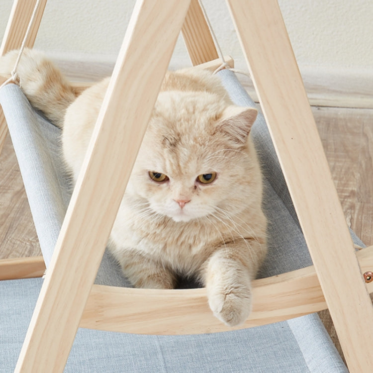 Solid Wood Cat Double-Layer Hammock Universal Cat Bed Washable Kitten Swing, Spec: Cloth Mat
