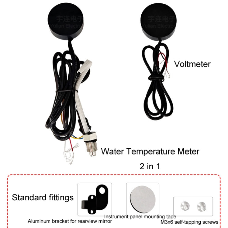 Morfayer Motorcycle Dual Display Intelligent Alarm Power Meter, Model: Voltmeter - Random Color Delivery