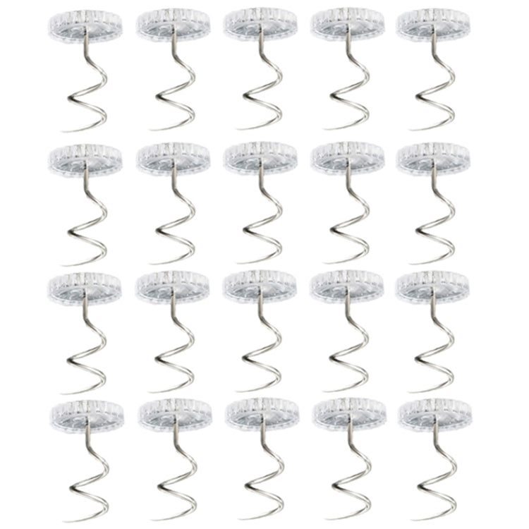 20pcs /Box Twist Nails Transparent Spiral Nails Sofa Cushion Bed Sheet Skirt Fixer - Round