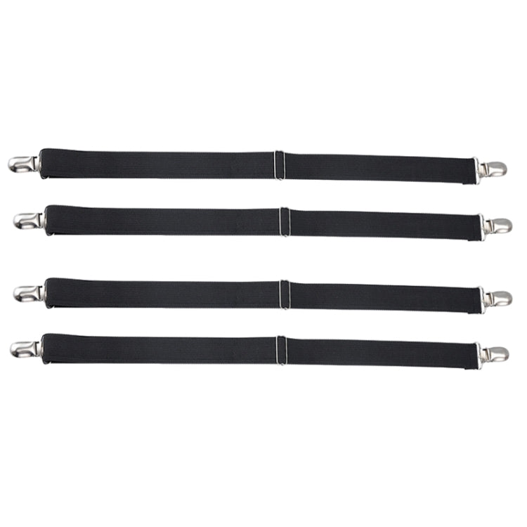 4pcs Sofa Fixer Fabric Sofa Cushion Fixing Strap Blanket Sheet Fastening Buckle, Color: Medium Black