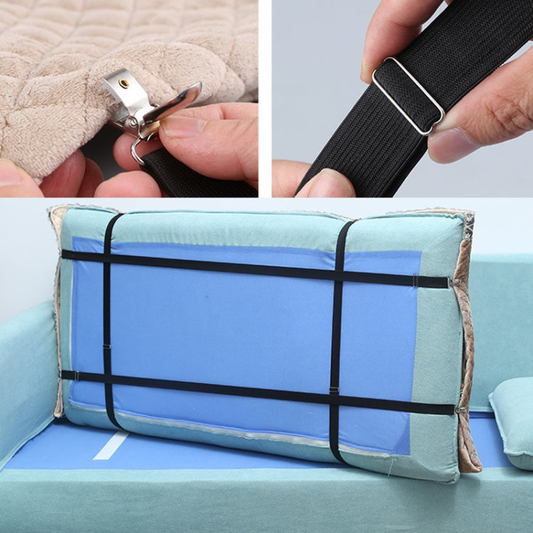4pcs Sofa Fixer Fabric Sofa Cushion Fixing Strap Blanket Sheet Fastening Buckle, Color: Medium Black