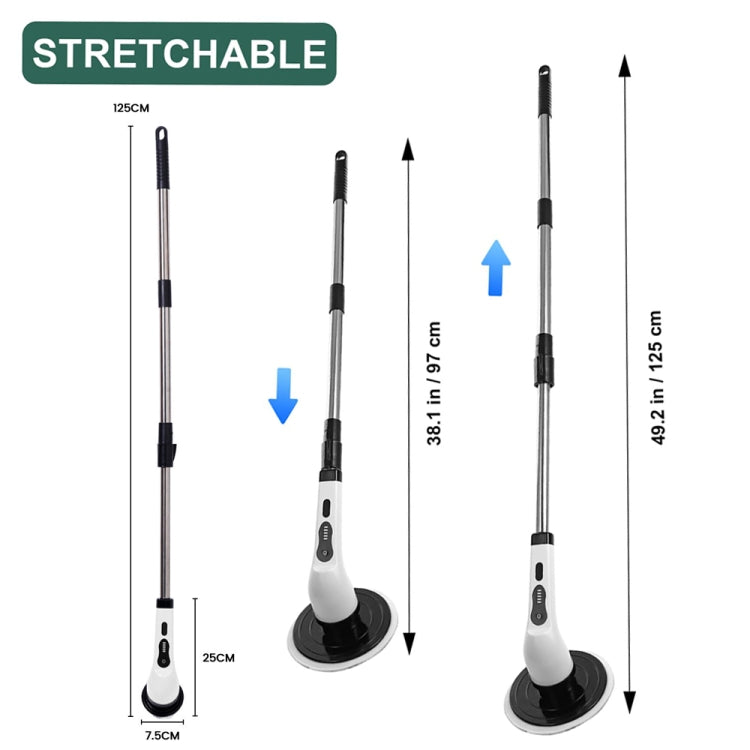 6-in-1 JY-6010 Household Retractable Dual-purpose Rotating Cleaning Brush Bathroom Glass Brush